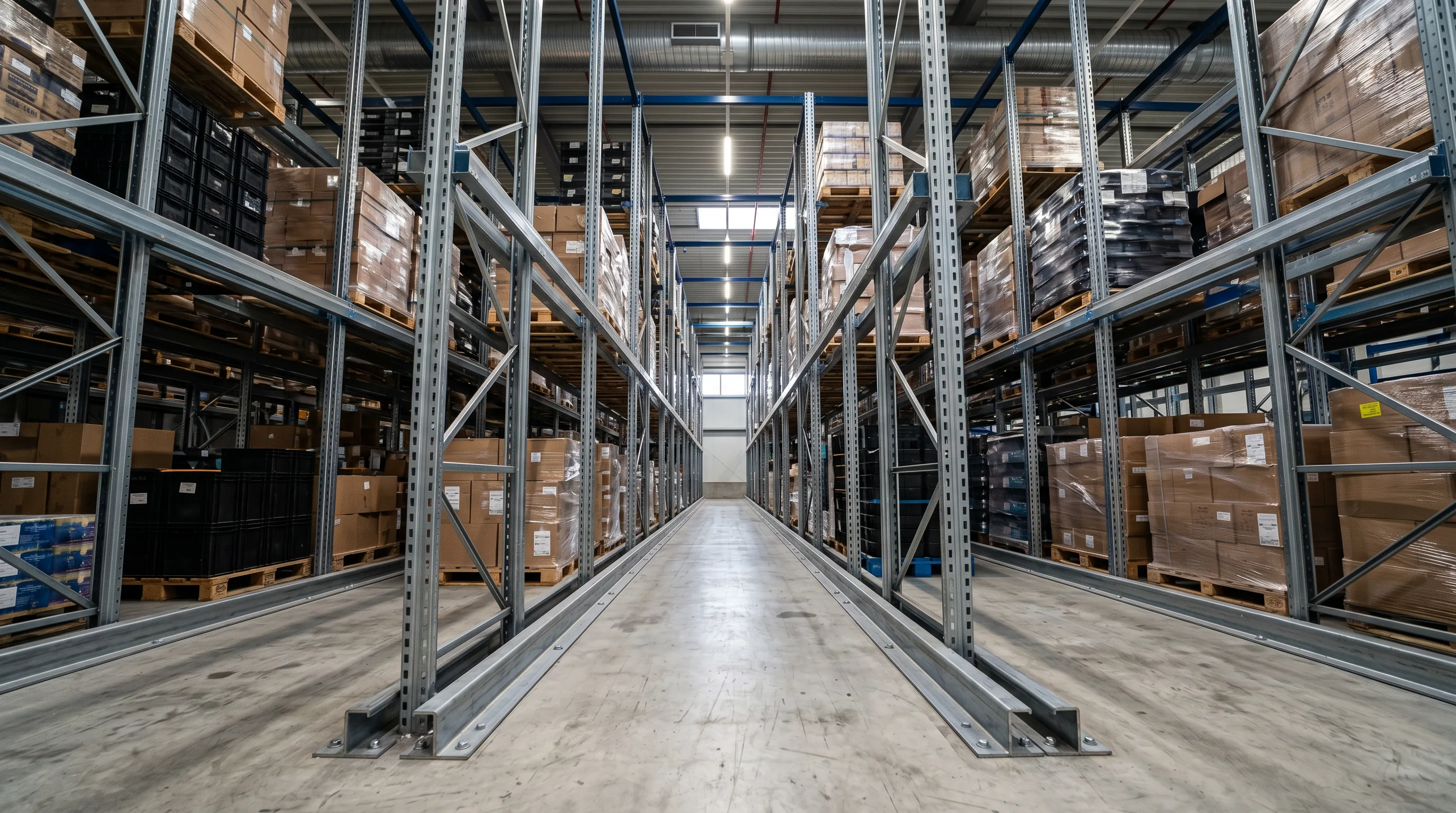 Drive-in pallet rack system in an Indianapolis Indiana cold storage warehouse