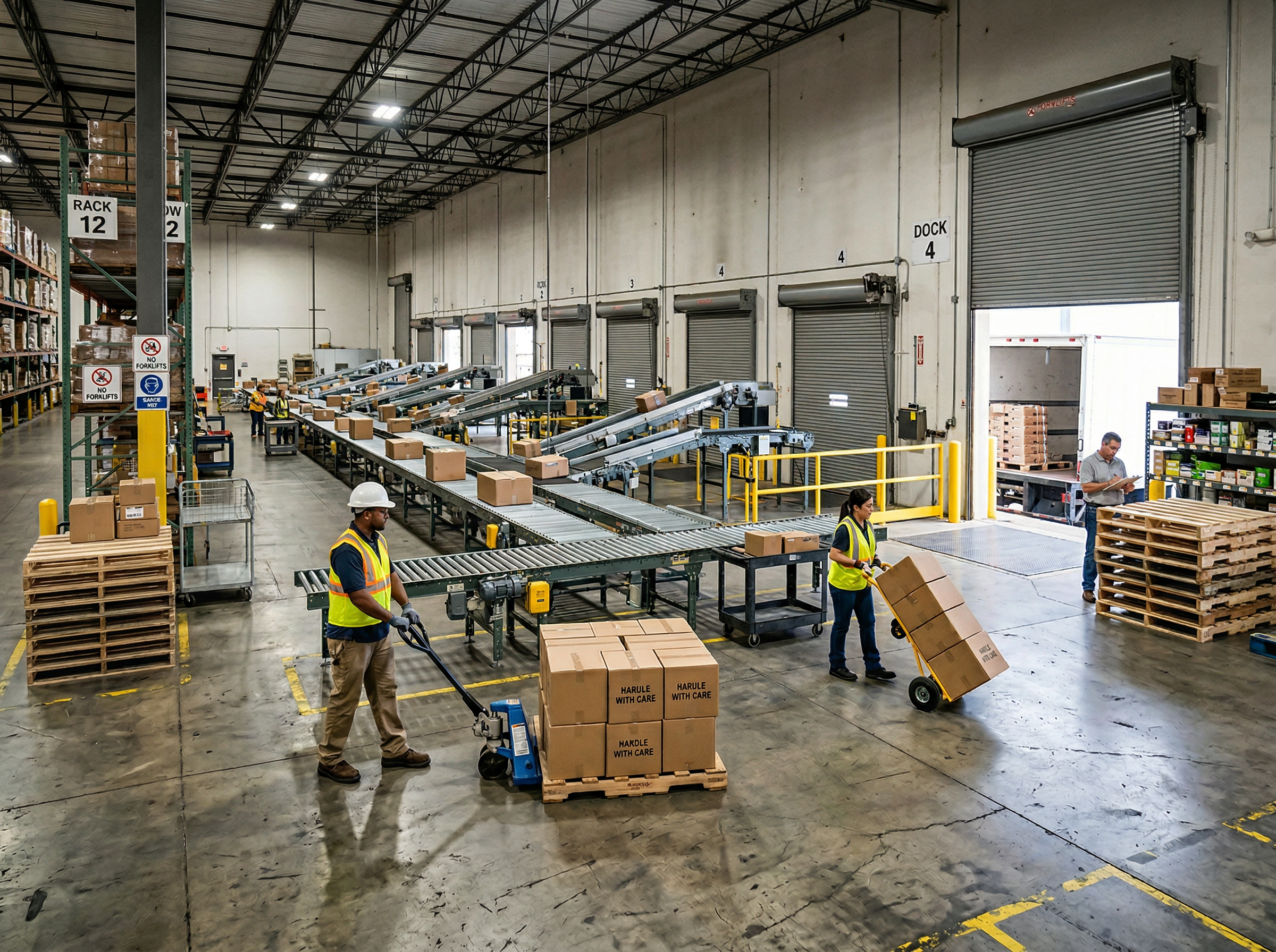 Material handling equipment including conveyor systems in a Indianapolis, IN warehouse